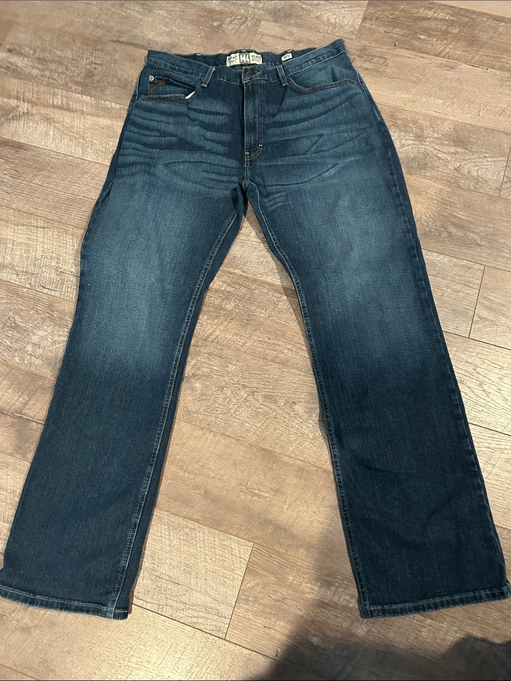 Men's Dark Blue Relaxed Fit Bootcut Jeans size 38x34
